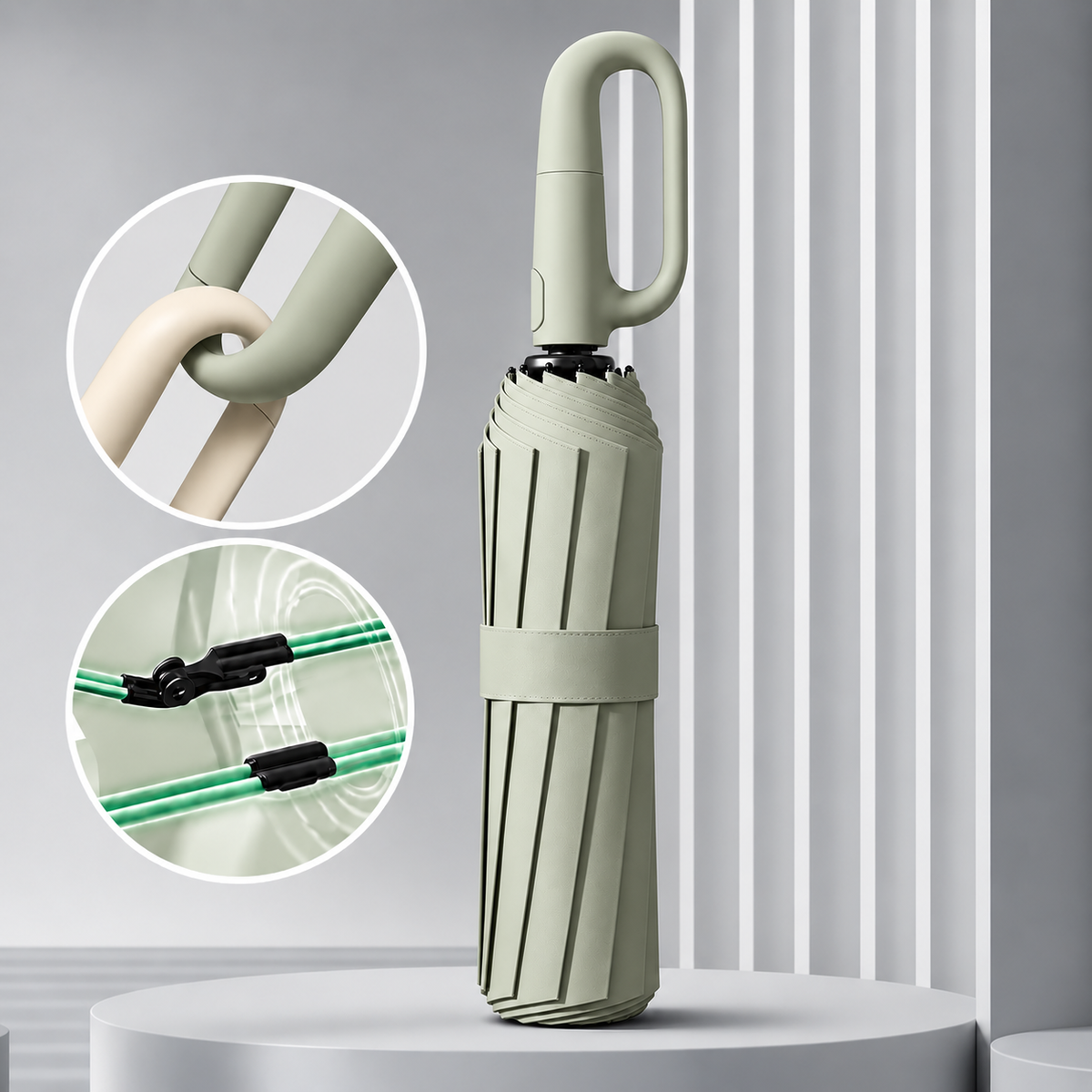 Parapluie Automatique Compact – Coupe-Vent 20 Baleines et Protection UPF50+