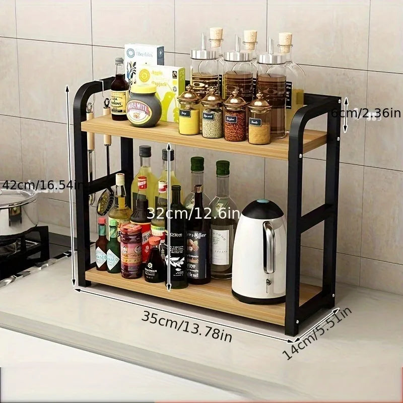 Étagère de Cuisine 2 Niveaux en Métal