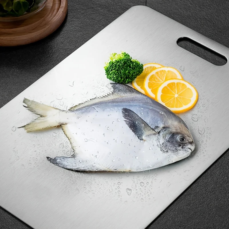 Lot de 2 Planches à Découper Inox Antidérapantes