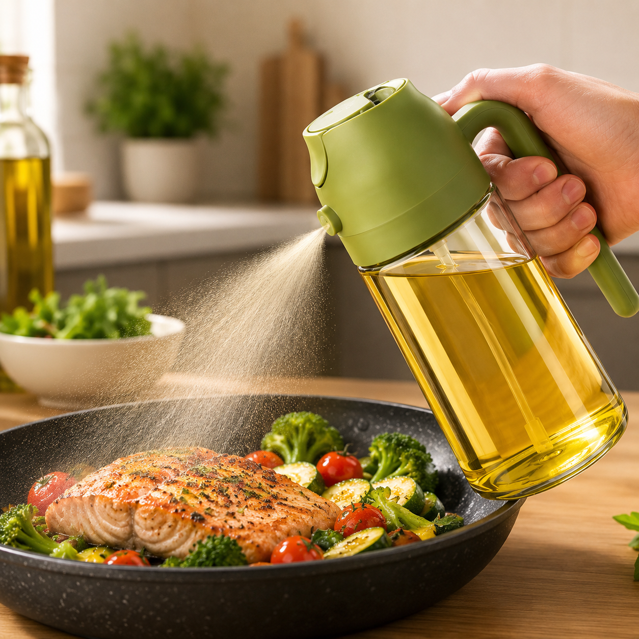 Pulvérisateur d'huile de cuisine en verre 2 en 1