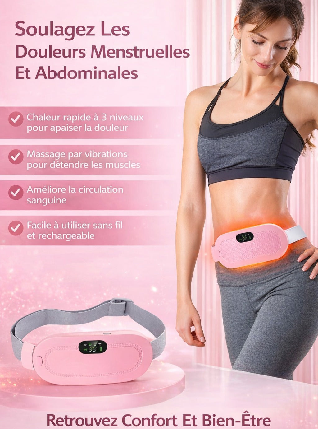 Ceinture Chauffante Élégance – Chaleur Douce au Quotidien