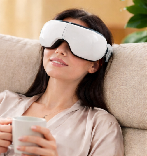 Massageur pour les Yeux 4-en-1 — Chaleur Douce & Relaxation Profonde