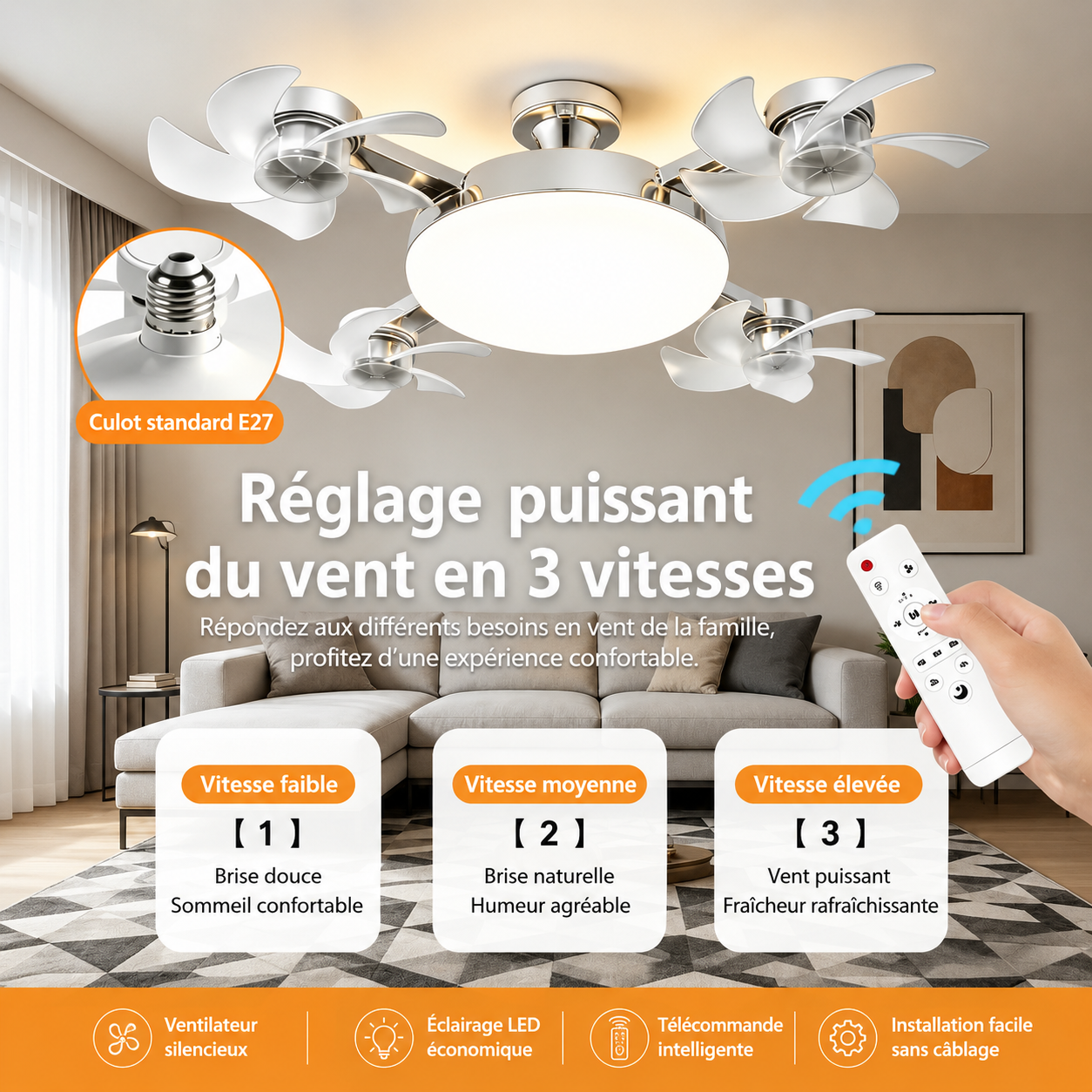 Ventilateur Drone avec Télécommande