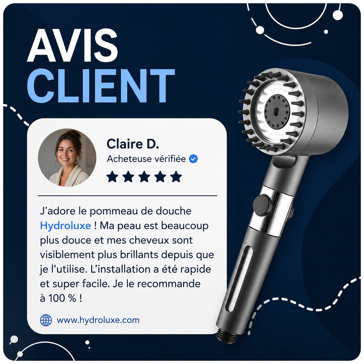 Douche filtrante haute pression Hydroluxe™