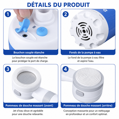 Douche Portable Rechargeable Camping et Plage