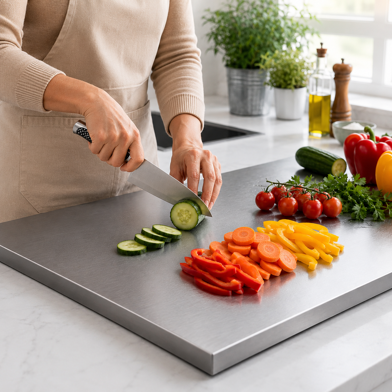 Planche à Découper en Acier Inoxydable
