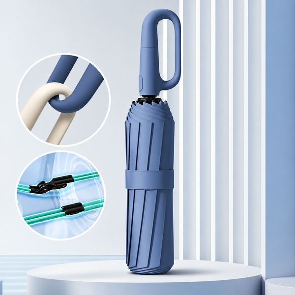 Parapluie Automatique Compact – Coupe-Vent 16 Baleines et Protection UPF50+