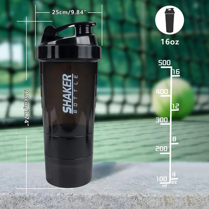 Shaker Protéine 3 Compartiments Portable