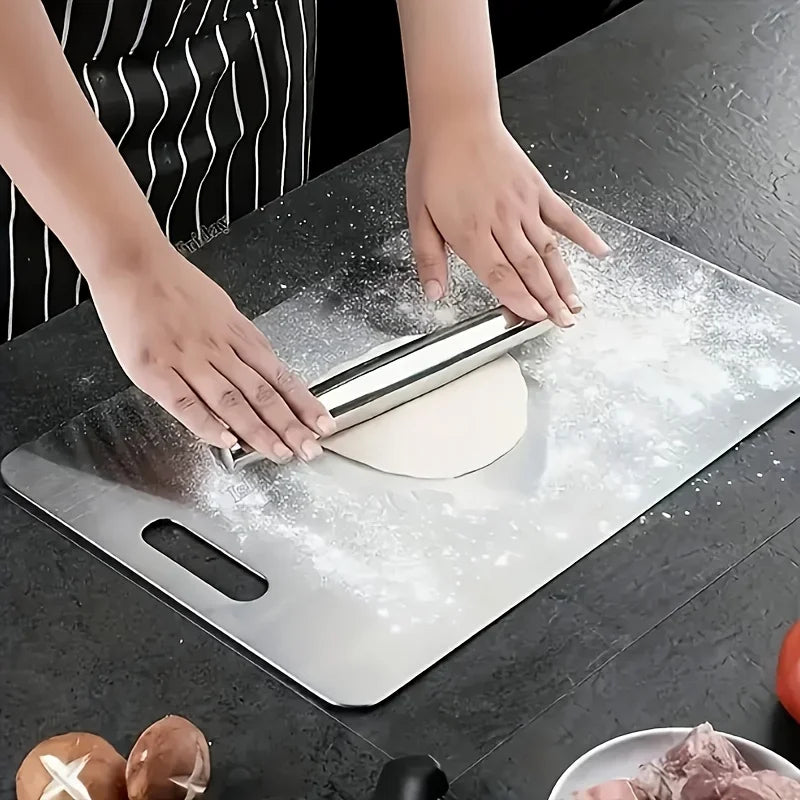 Lot de 2 Planches à Découper Inox Antidérapantes