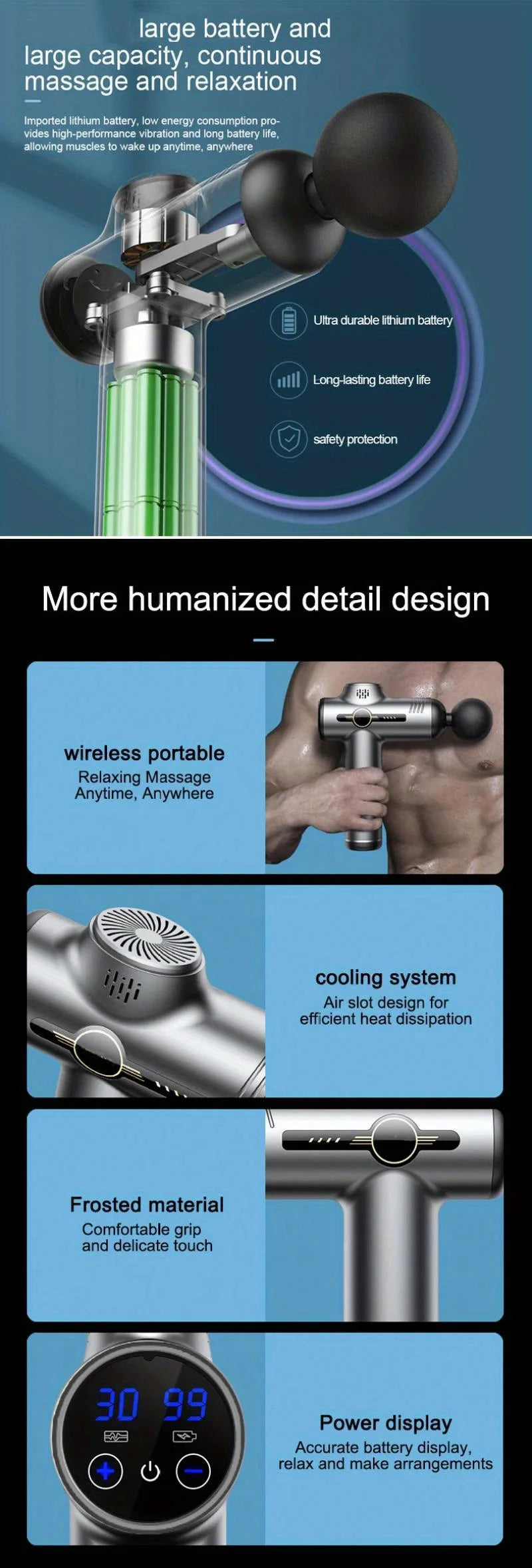 Pistolet de Massage Musculaire 6 Vitesses