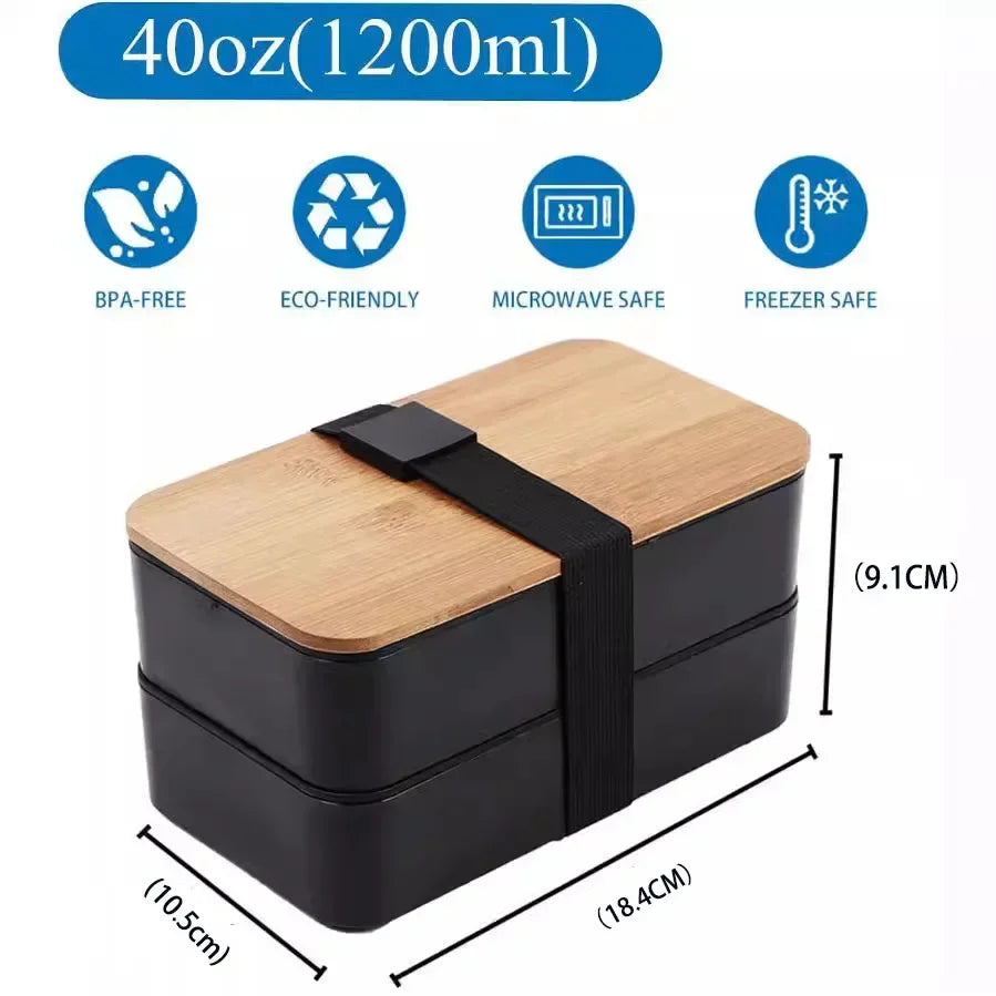 Lunch Box Bento avec Couverts – 2 Compartiments