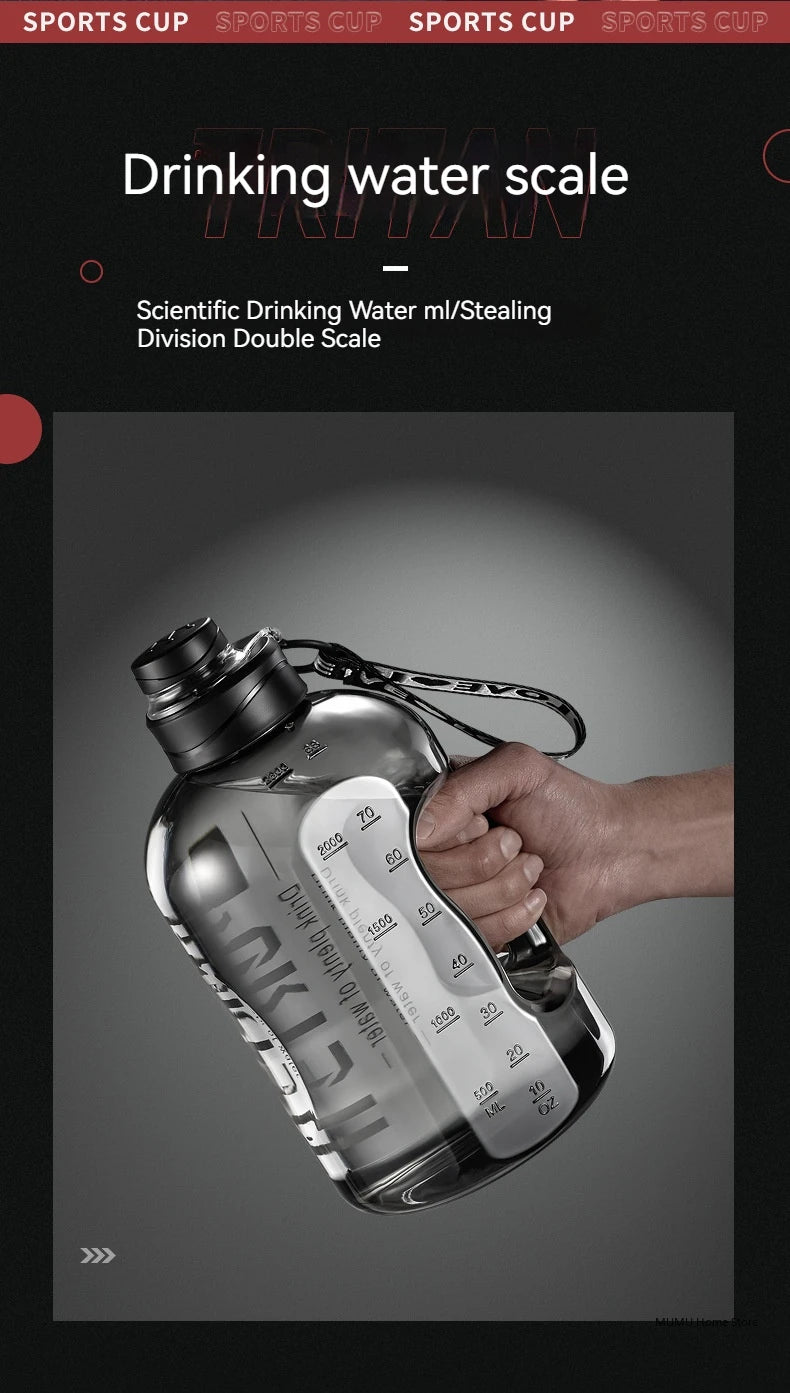 Bouteille d'Eau Sport 2.7L Grande Capacité