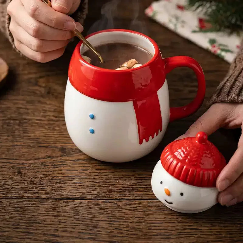 Tasse bonhomme de neige en céramique