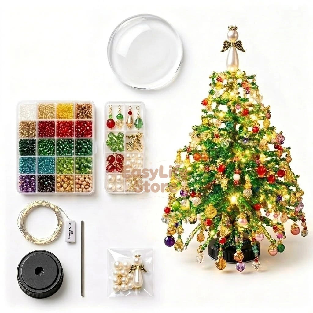 Sapin de Noël 3D en perles avec LED