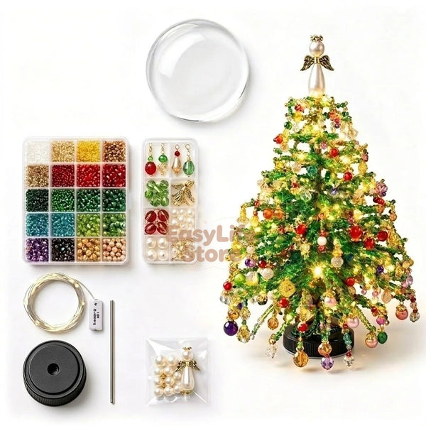 Sapin de Noël 3D en perles avec LED