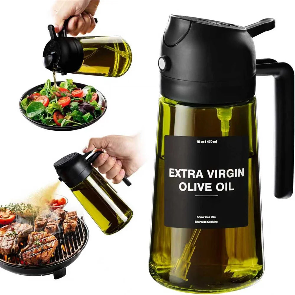 Pulvérisateur d'huile de cuisine en verre 2 en 1