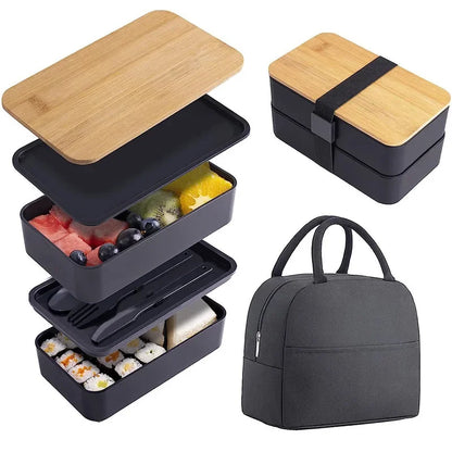Lunch Box Bento avec Couverts – 2 Compartiments