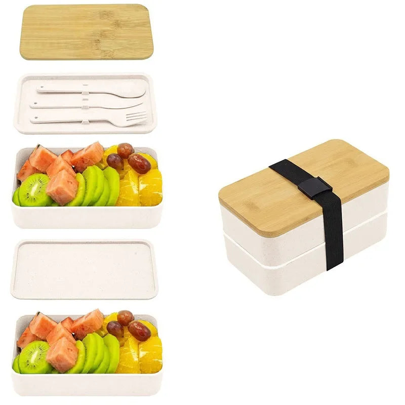 Lunch Box Bento avec Couverts – 2 Compartiments