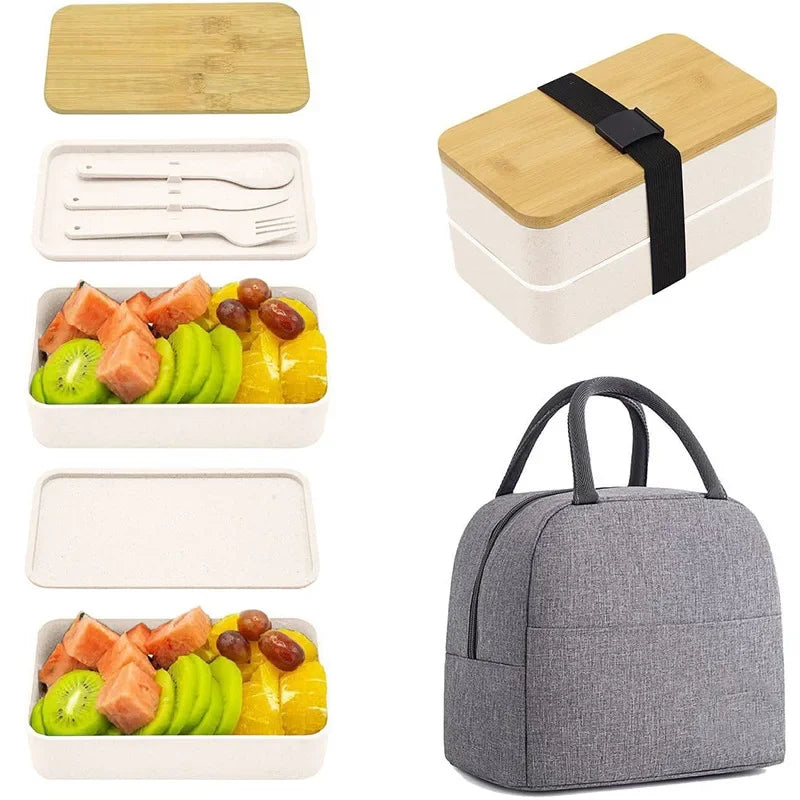 Lunch Box Bento avec Couverts – 2 Compartiments