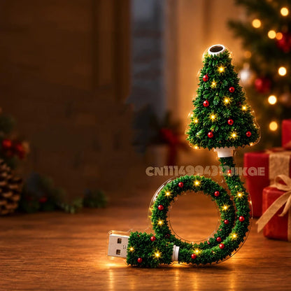 Projecteur de Noël USB en Forme de Sapin 6 Motifs Festifs