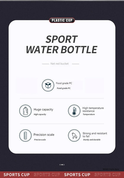 Bouteille d'Eau Sport 2.7L Grande Capacité