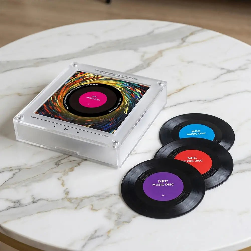 Magnet musical personnalisé avec photo et lumière LED sur un frigo