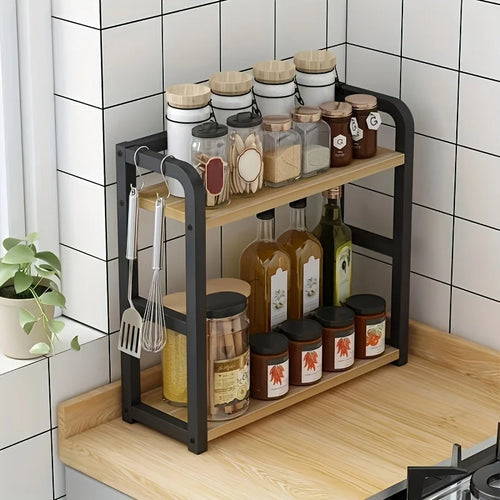 Étagère de Cuisine 2 Niveaux en Métal