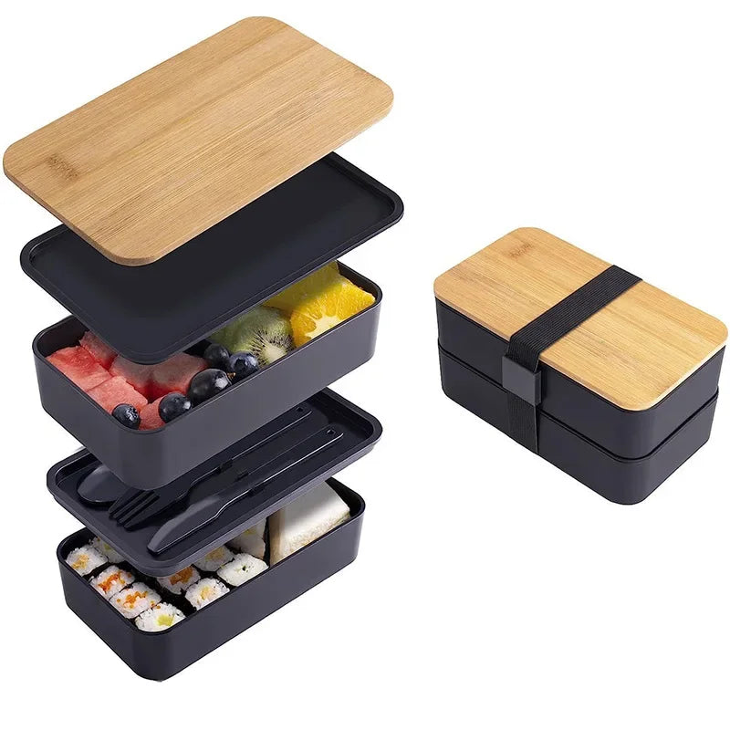 Lunch Box Bento avec Couverts – 2 Compartiments