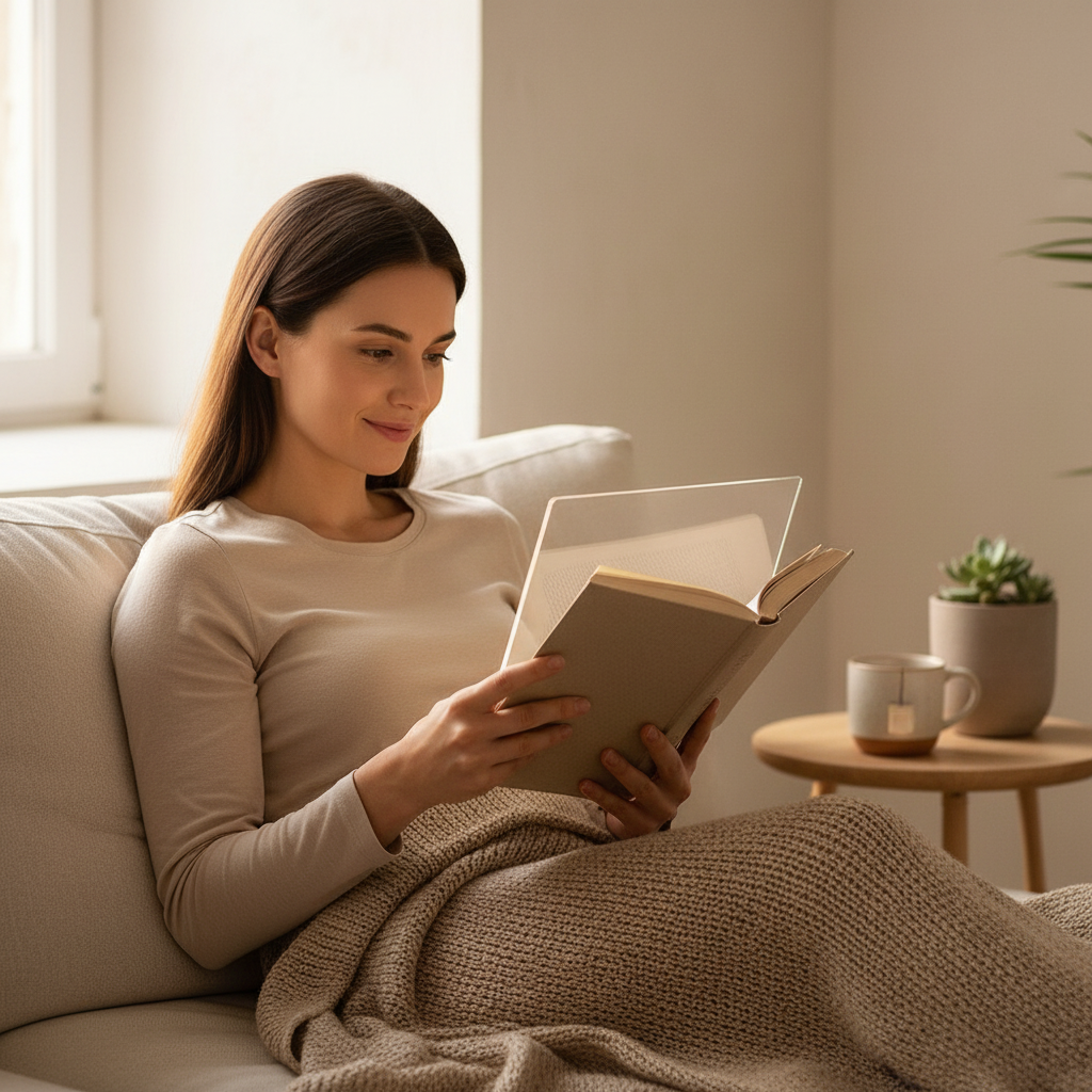 Pessoa usando luz de leitura LED