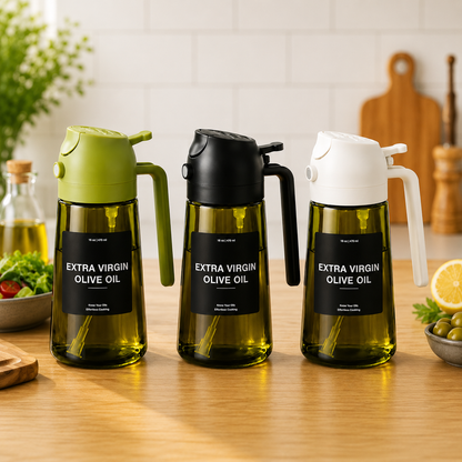 Pulvérisateur d'huile de cuisine en verre 2 en 1